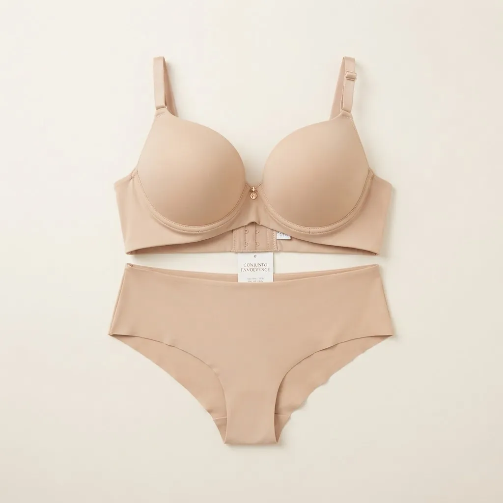 Conjunto nude com sutiã com bojo e calcinha