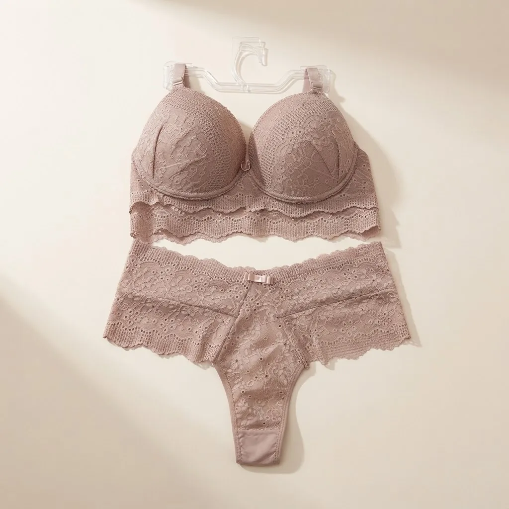 Conjunto de sutiã e calcinha em renda